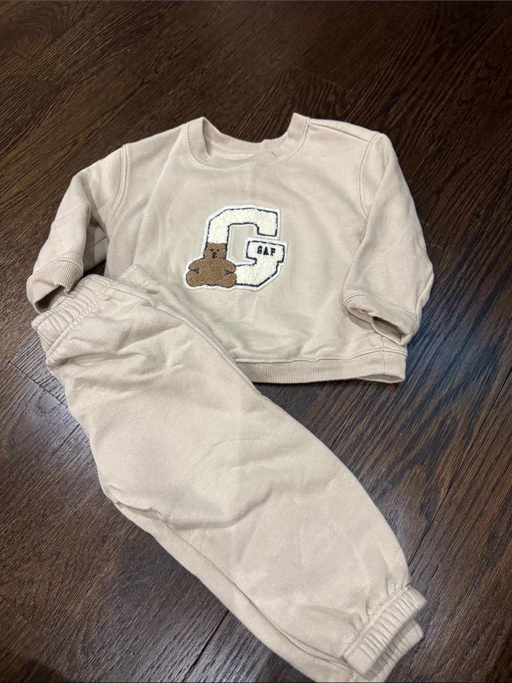 GAP Cream Beige Kids Sweatshirt & Joggers Set